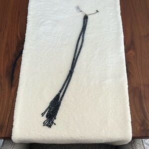 NWT WHBM Beaded Lariat-Style Necklace - Navy